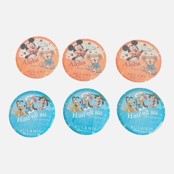 Disney Aulani Resort & Spa Hawaiian Button Set Mickey Duffy Goofy & Friends Pins - Picture 1 of 4